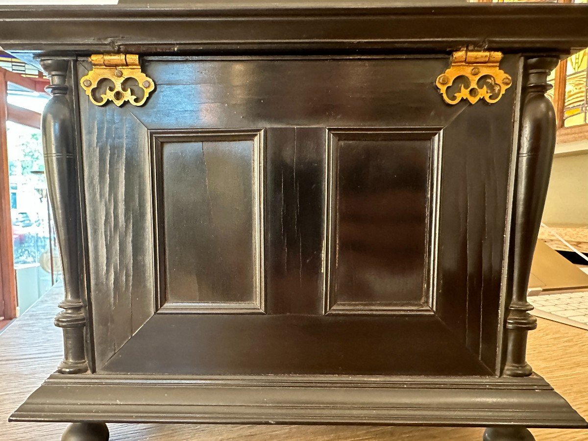 Antwerp Cabinet In Ebony And Silver From The 17th Century-photo-6