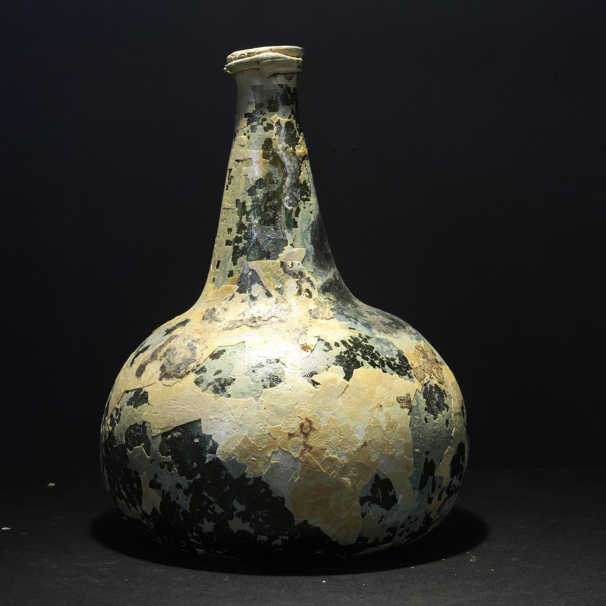 Iridescent Onion Bottle, Netherlands, Early 18th Century-photo-3