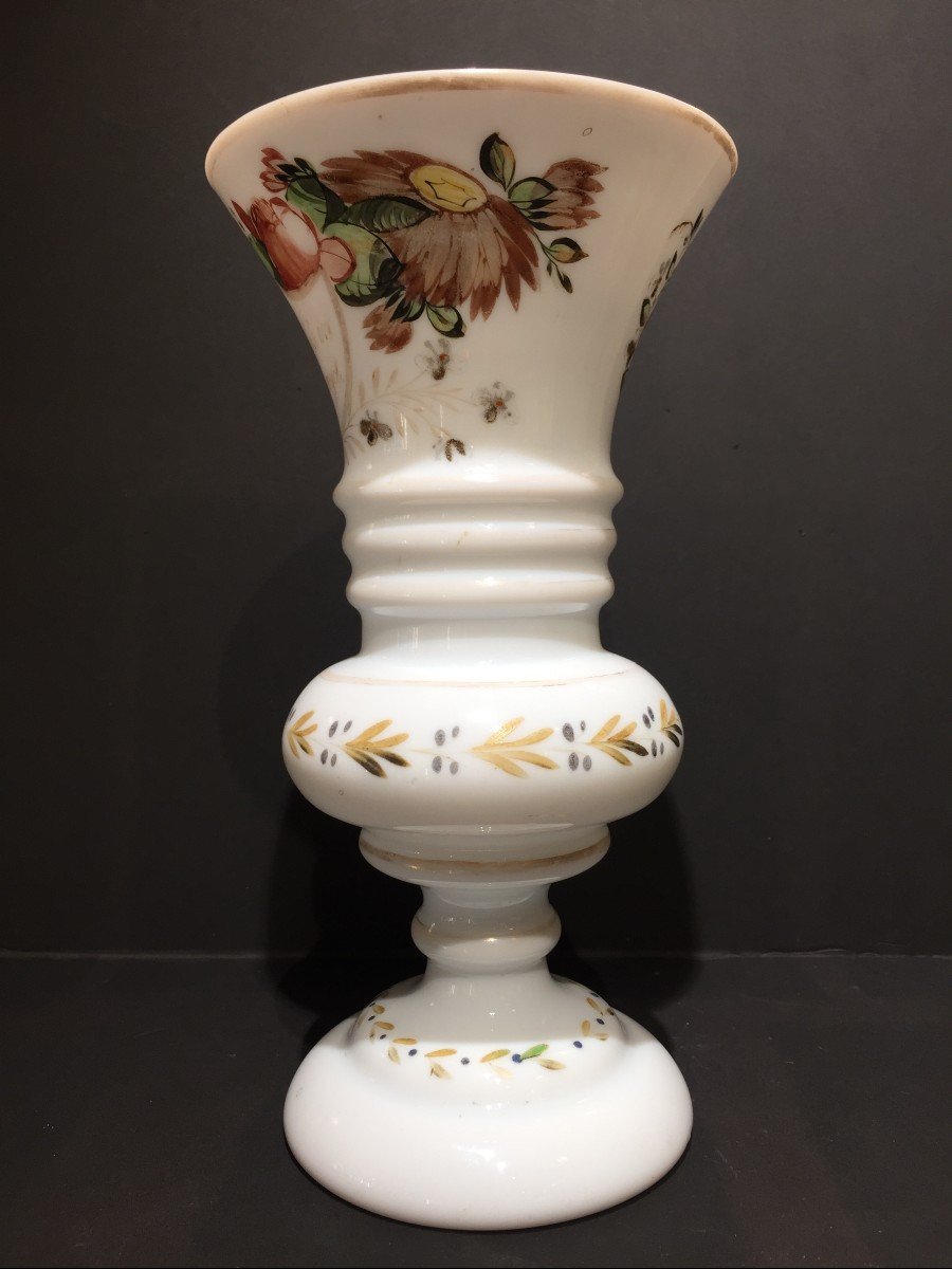 A Dutch Opaline Glass Vase With Saying, 19th Century-photo-2