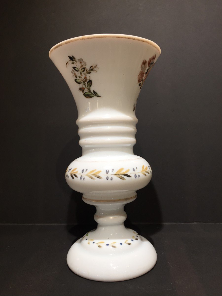 A Dutch Opaline Glass Vase With Saying, 19th Century-photo-3