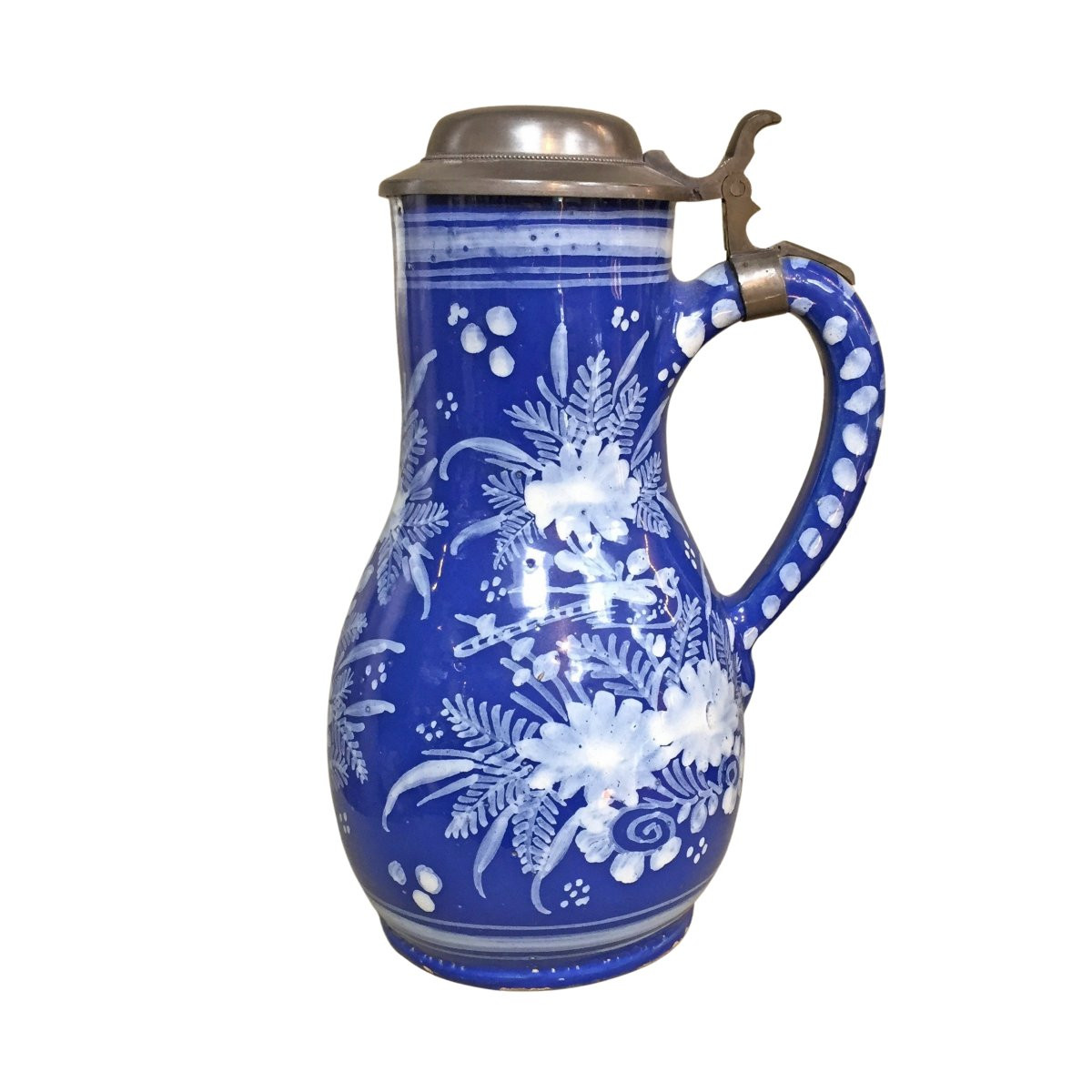 A Pitcher, Persian Blue Background, Nevers, 17th Century -photo-2