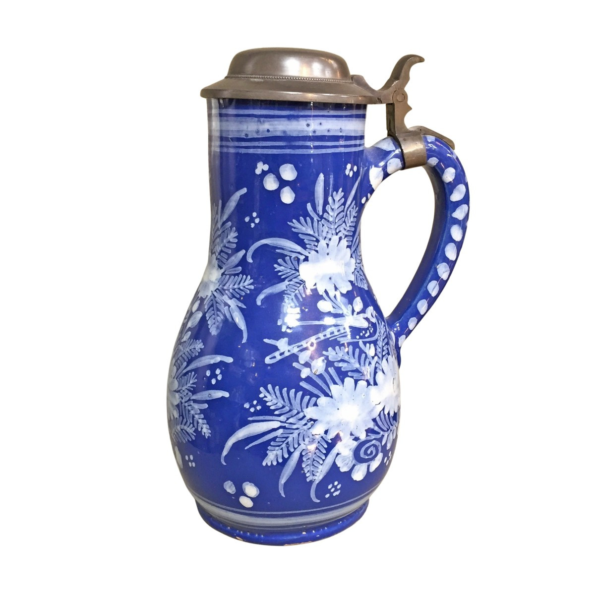 A Pitcher, Persian Blue Background, Nevers, 17th Century 