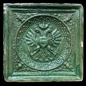 Stove Tile With Double-headed Eagle, 16th Century, Germany