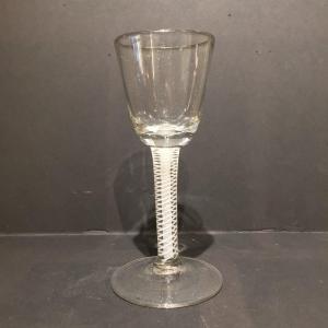 A Dutch Opaque Twist Wine Glass, 18th Century