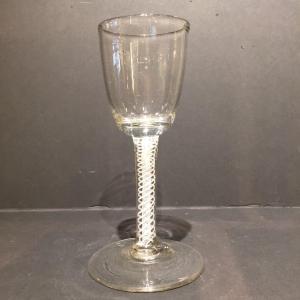 A Dutch Opaque Twisted Wine Glass, 18th Century