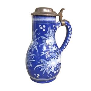 A Pitcher, Persian Blue Background, Nevers, 17th Century 