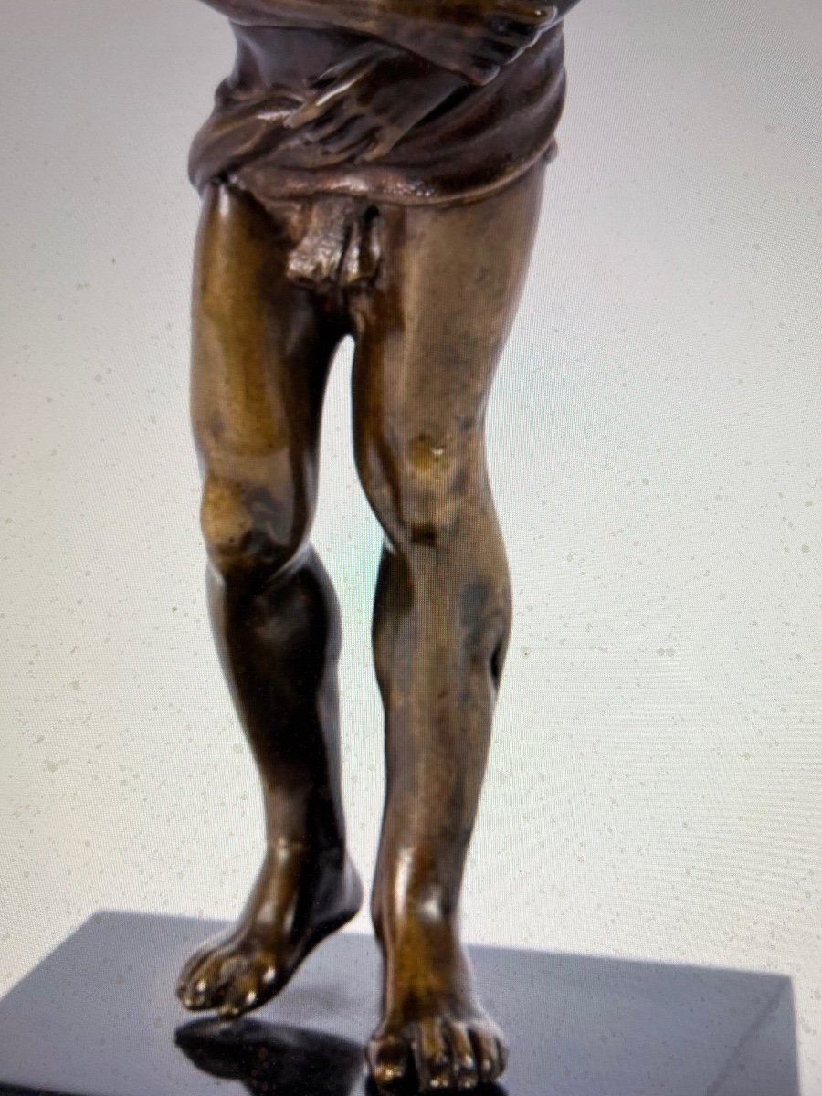 Statuette En Bronze  "christ Au Roseau" école Flamande Début 18 ème-photo-4