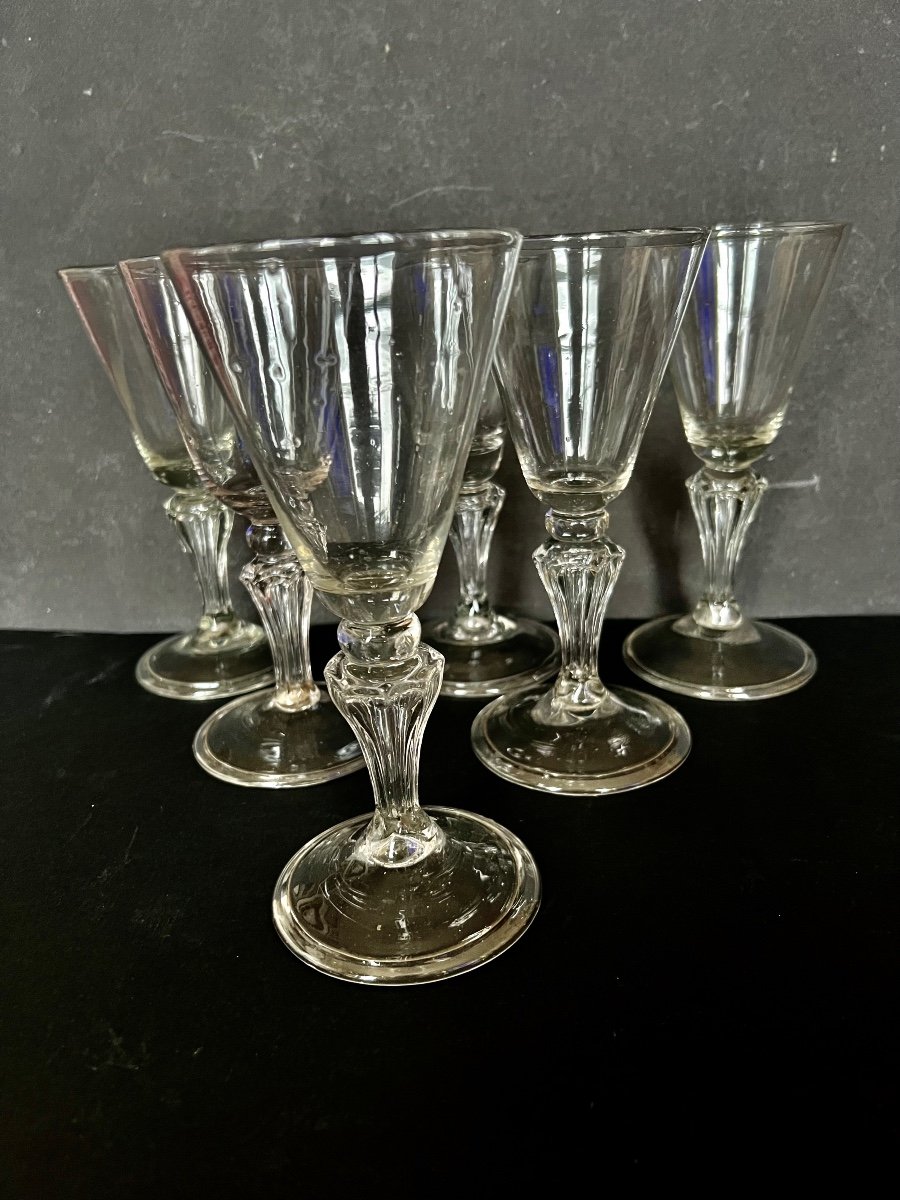 Suite Of Six Large Glasses Early 18th Century
