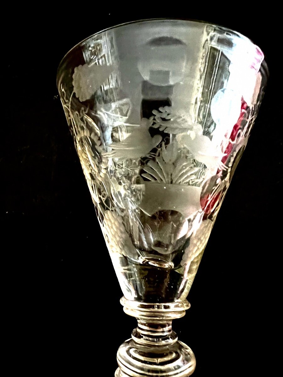 Blown And Engraved Glass Netherlands 18th Century-photo-3