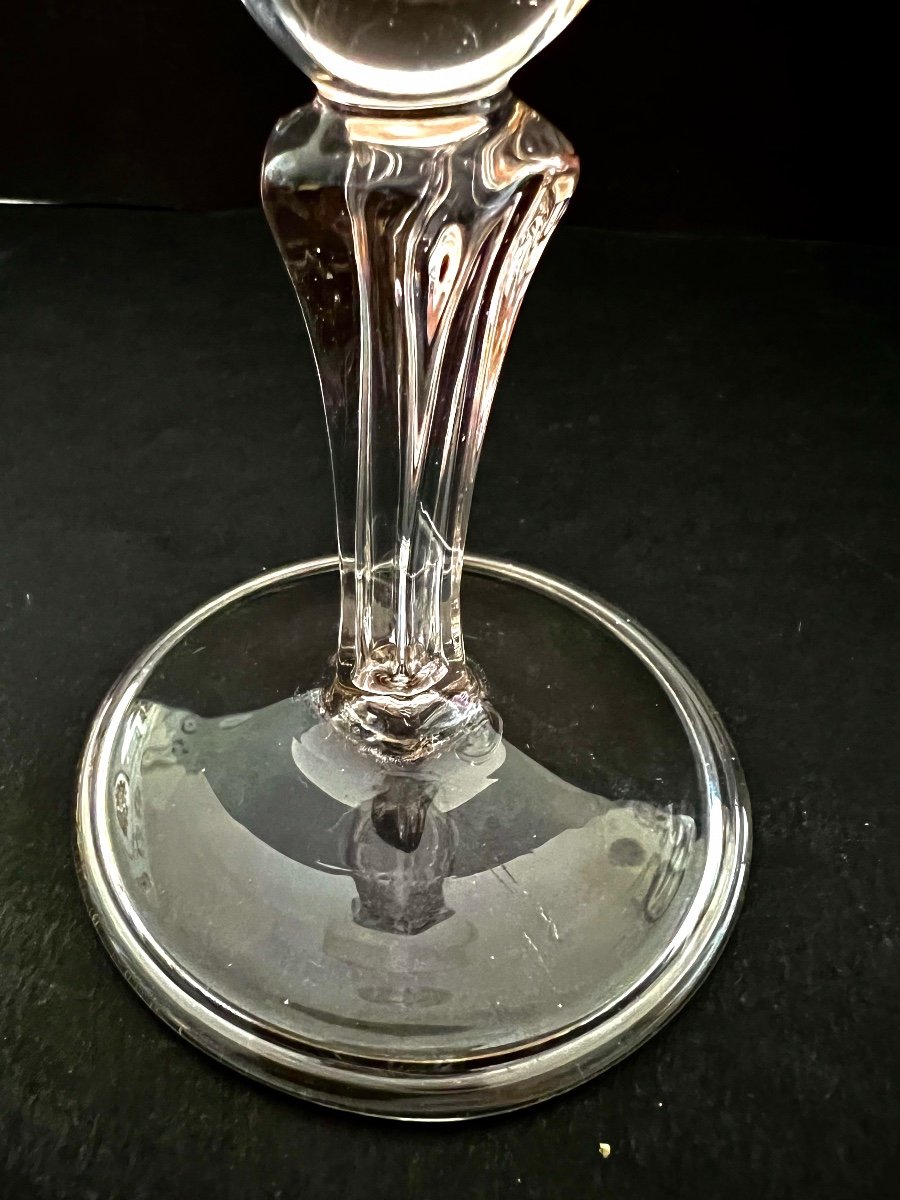 Grand Verre Soufflé Et Gravé début 18ème siècle-photo-1