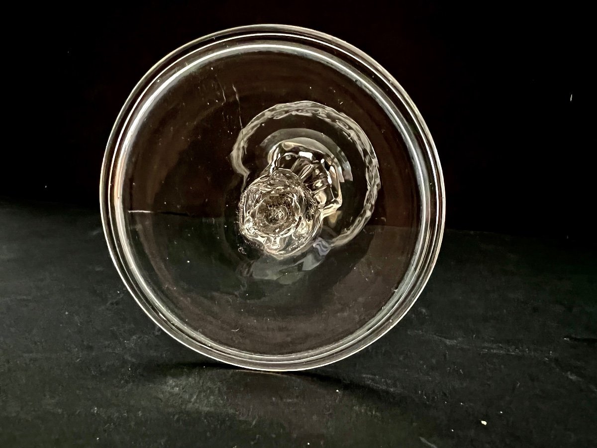 Grand Verre Soufflé Et Gravé début 18ème siècle-photo-3