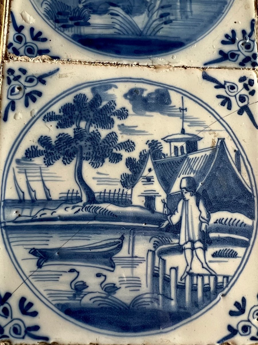 Tray Made Up Of 15 Delft Tiles Early 18th Century-photo-2