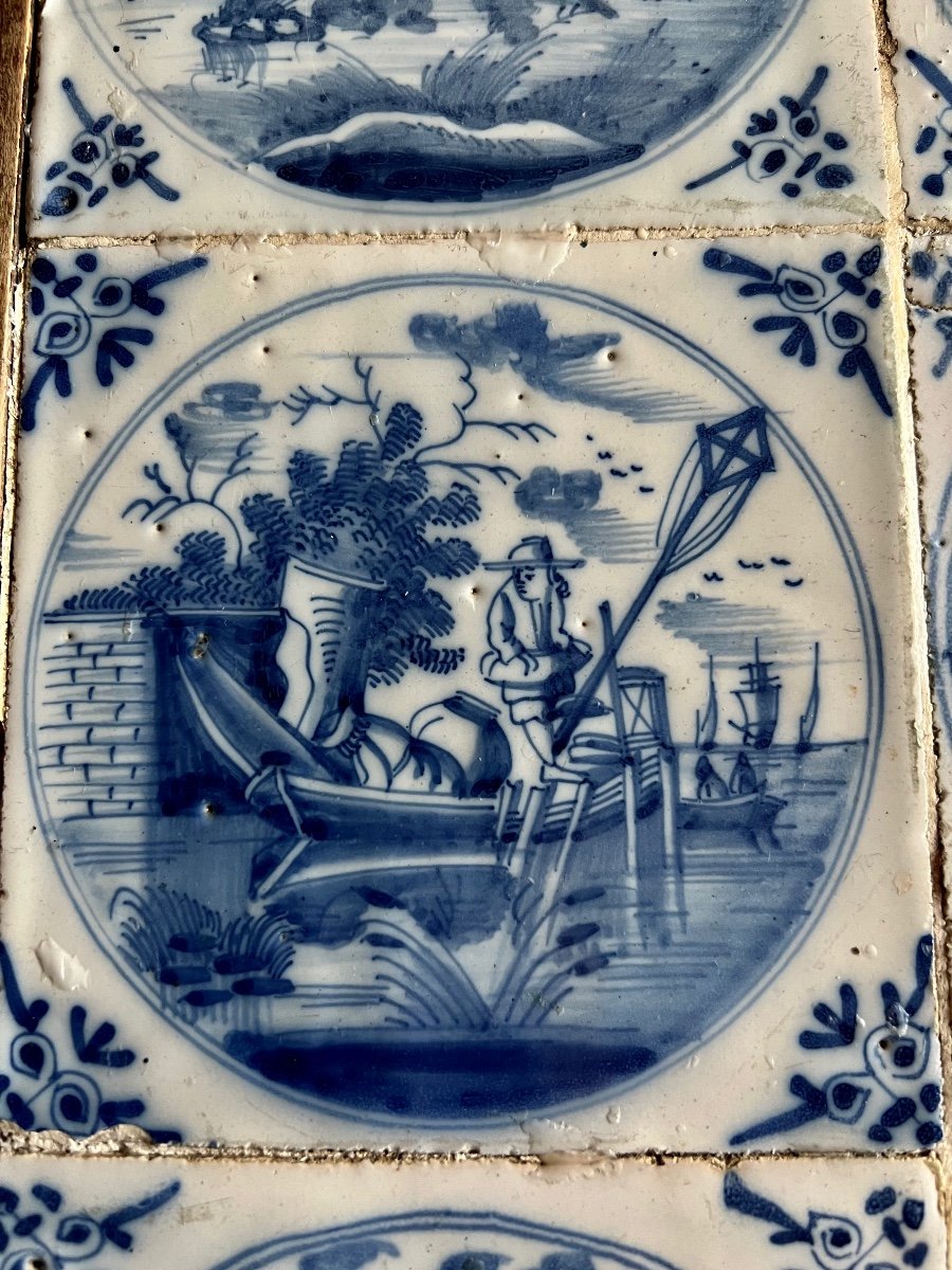 Tray Made Up Of 15 Delft Tiles Early 18th Century-photo-1