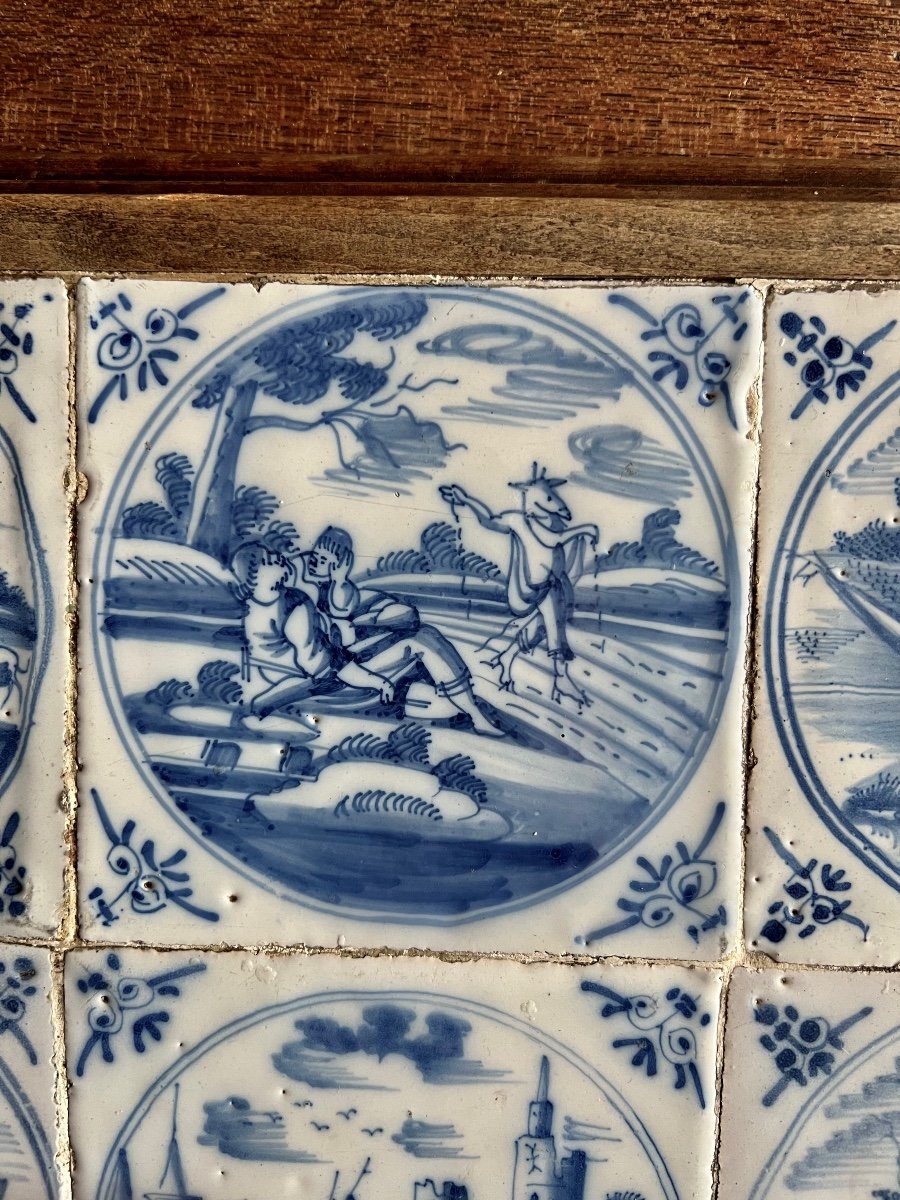 Tray Made Up Of 15 Delft Tiles Early 18th Century-photo-5