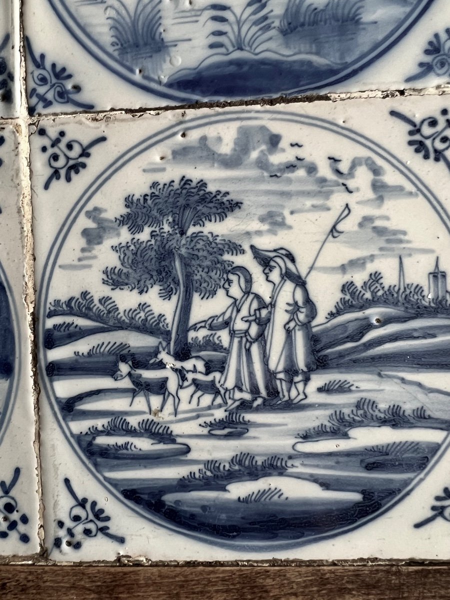 Tray Made Up Of 15 Delft Tiles Early 18th Century-photo-6