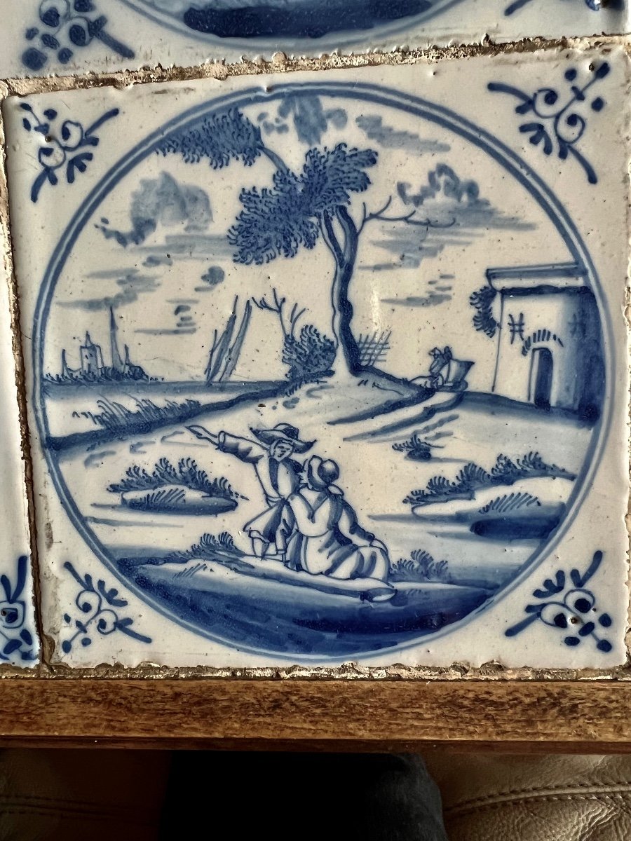 Tray Made Up Of 15 Delft Tiles Early 18th Century-photo-8