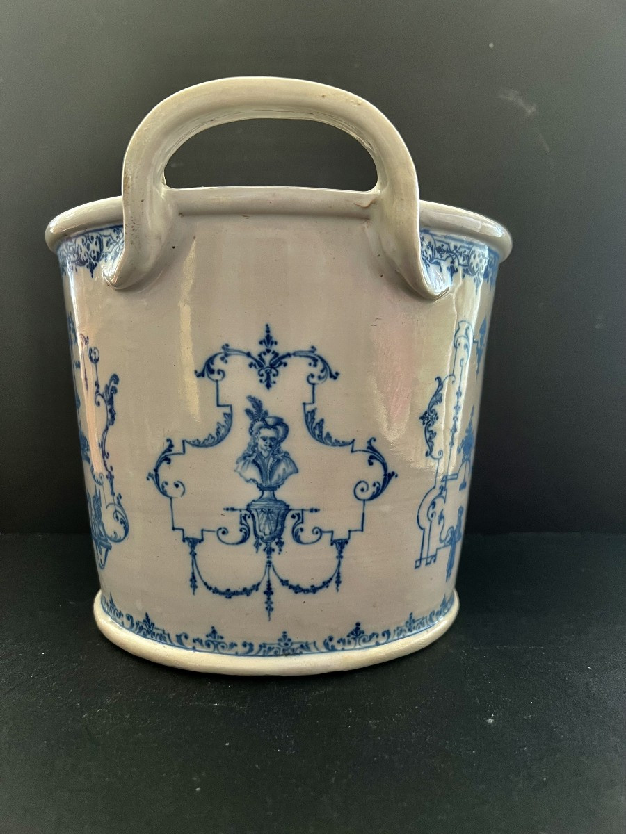 18th Century Montpellier Earthenware Bottle Cooler-photo-2