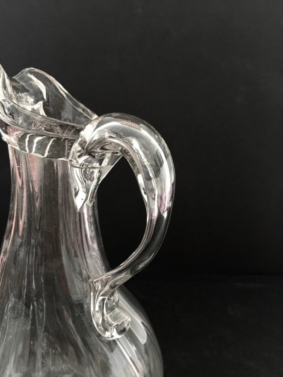 Cider Pitcher In Blown Glass 18th Century-photo-1