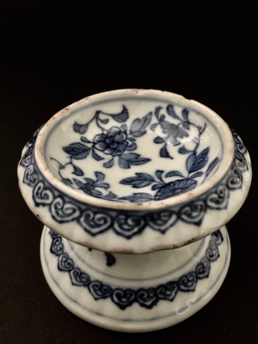 Paire De Salerons En Porcelaine De Chine Début 18 ème Siècle -photo-2