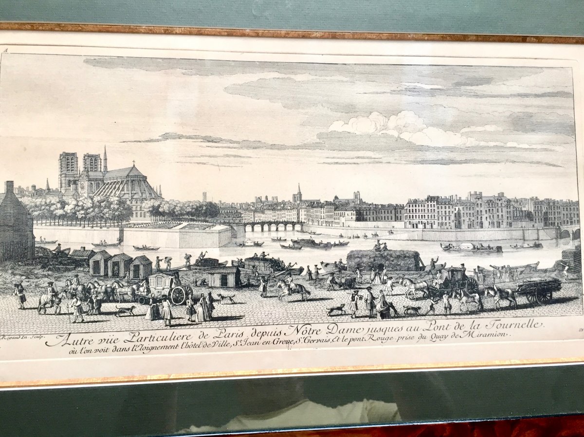 Engraving Representative Notre Dame De Paris 18th Century-photo-2