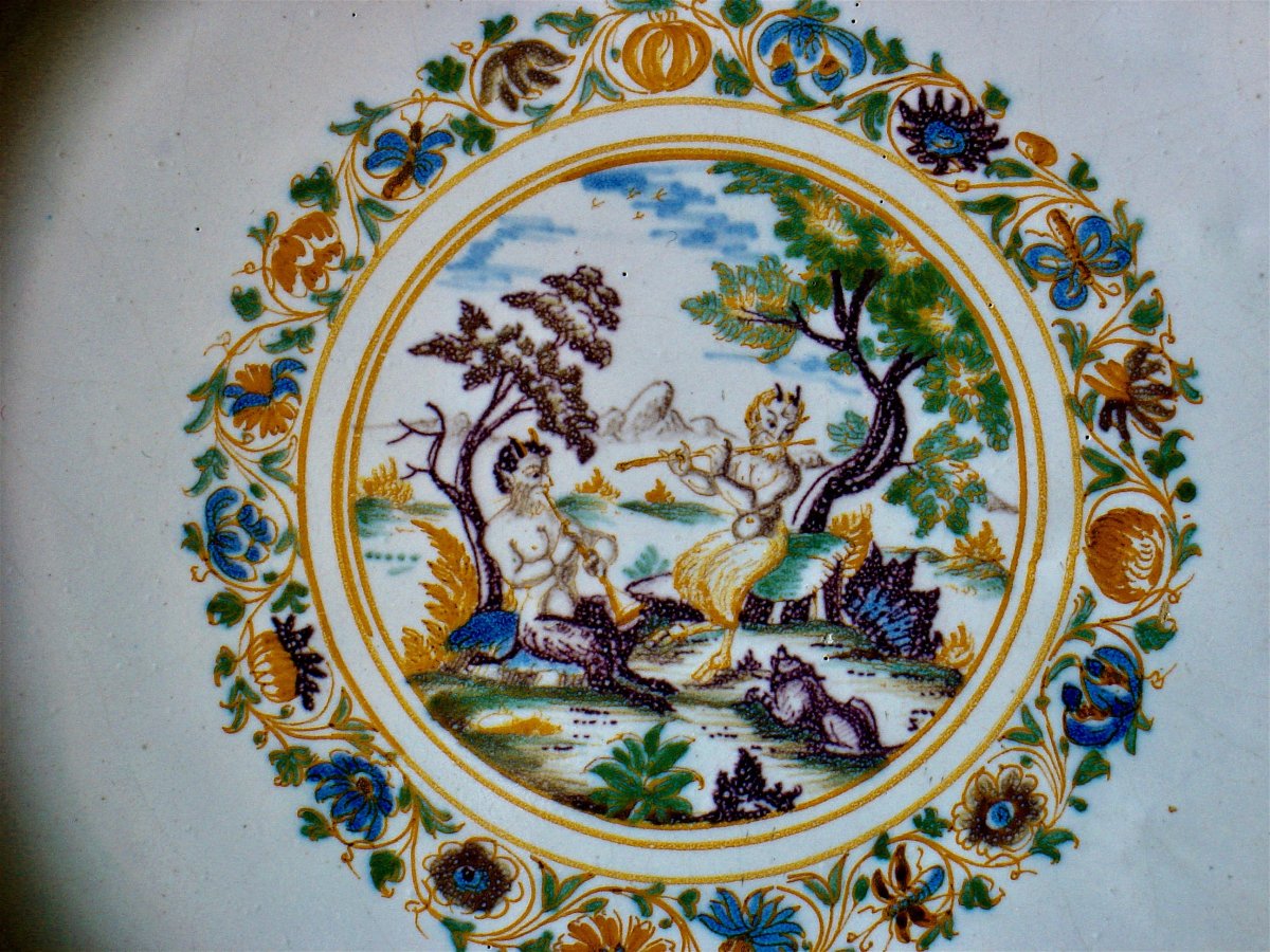 Earthenware Plate Lyon 18 Th Century-photo-2