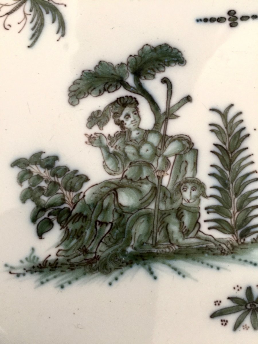 Plate In Earthenware Of Great Fire Moustiers Eighteenth Century-photo-2