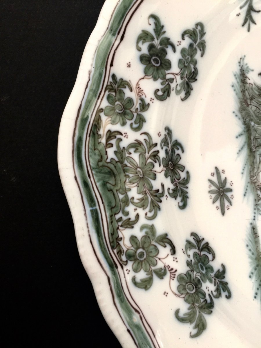 Plate In Earthenware Of Great Fire Moustiers Eighteenth Century-photo-2