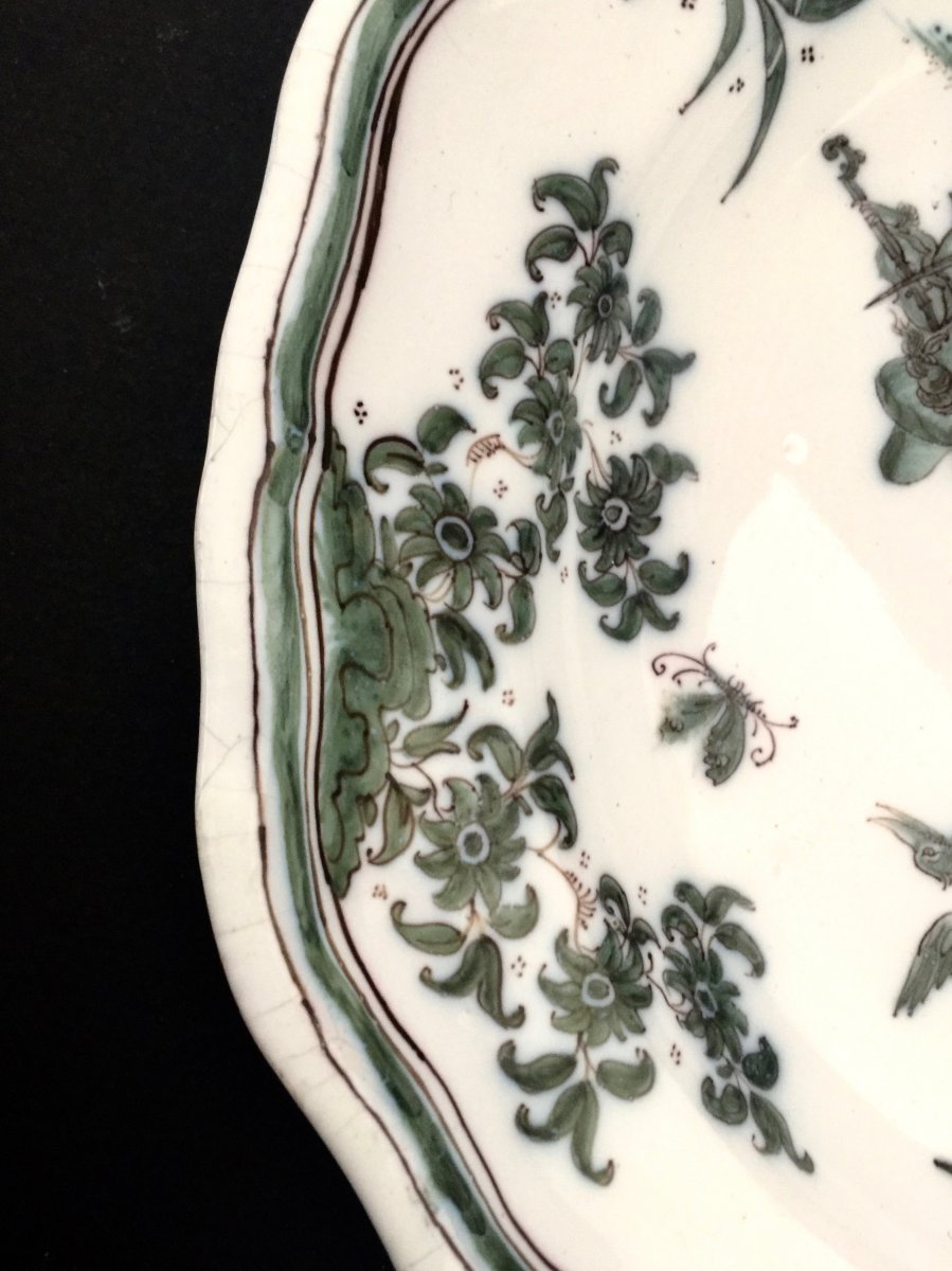 Plate In Earthenware Of Great Fire Moustiers Eighteenth Century-photo-3