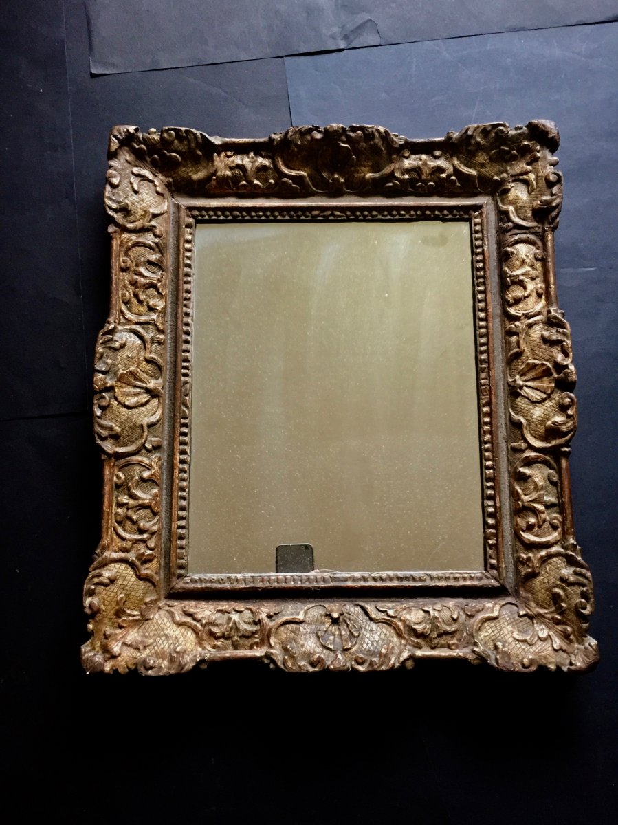 Miroir En Bois Doré Début XVIII ème Siècle