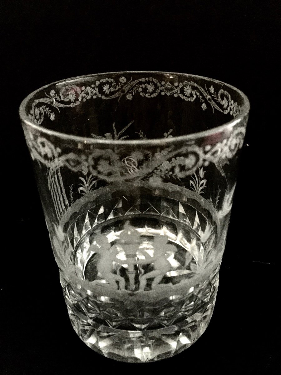 Engraved Glass Goblet Early 19th Century-photo-3