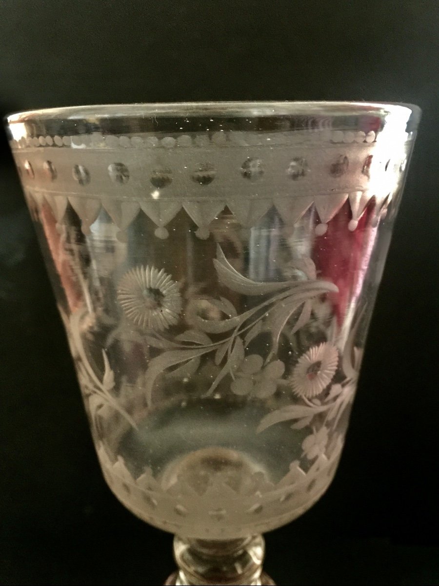 Large Blown And Engraved Glass Nuremberg 1st Century-photo-3