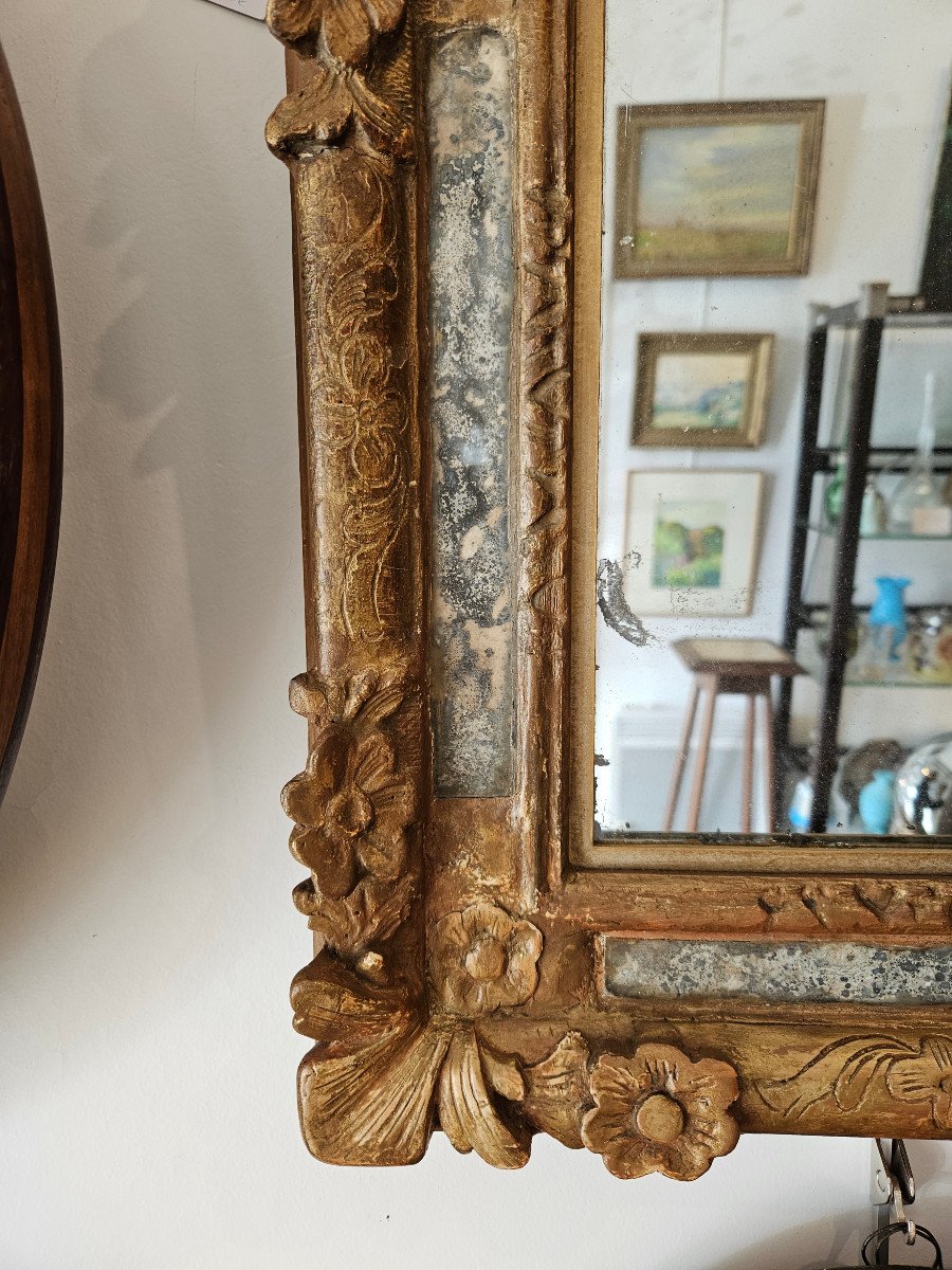 18th Century Carved Wood Pareclose Mirror-photo-4