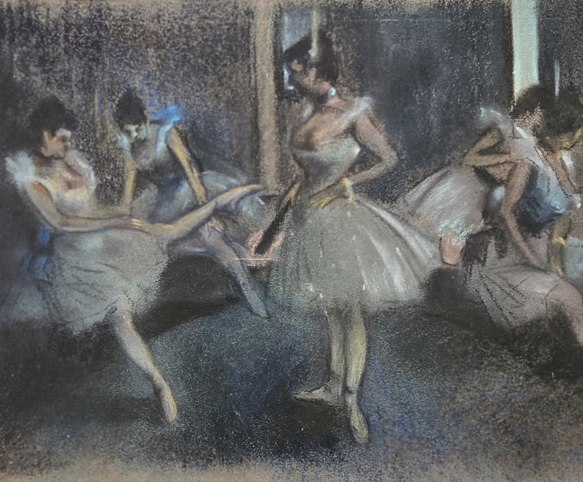 Ferdinand De Löbel (circa 1880-1898) The Dancers Of The Paris Opera Pastel Dated 1898-photo-4