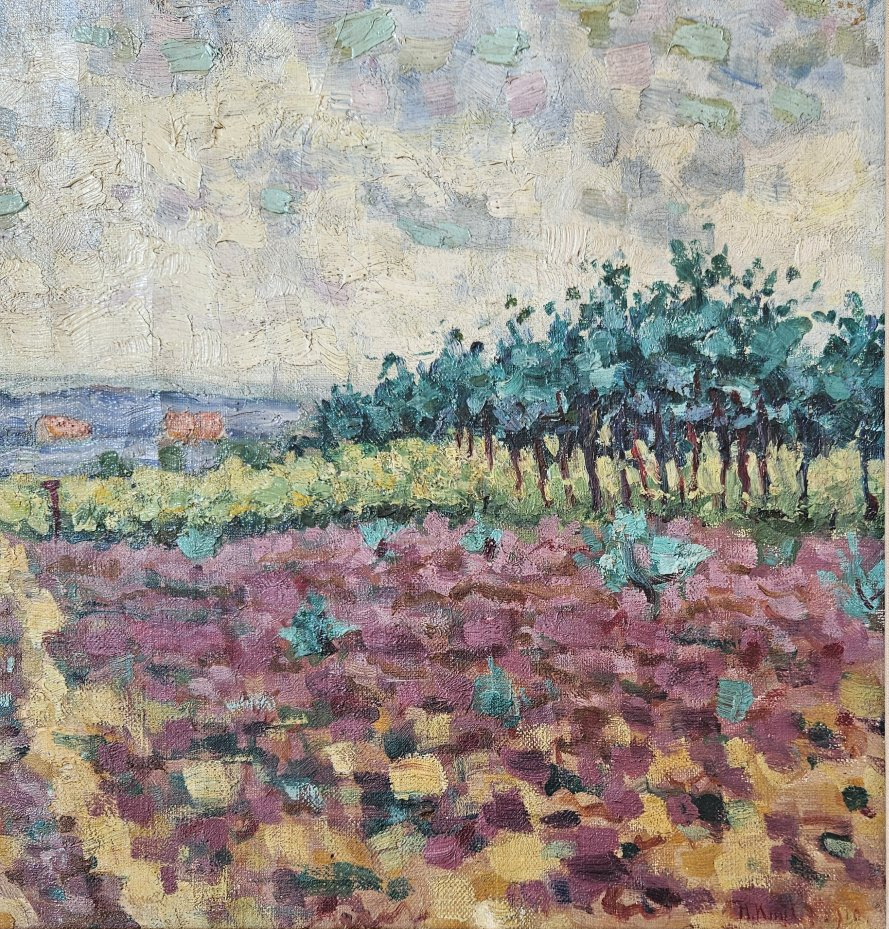 Herman KUYT (1893-1978) Champs de Fleurs huile sur toile -photo-3