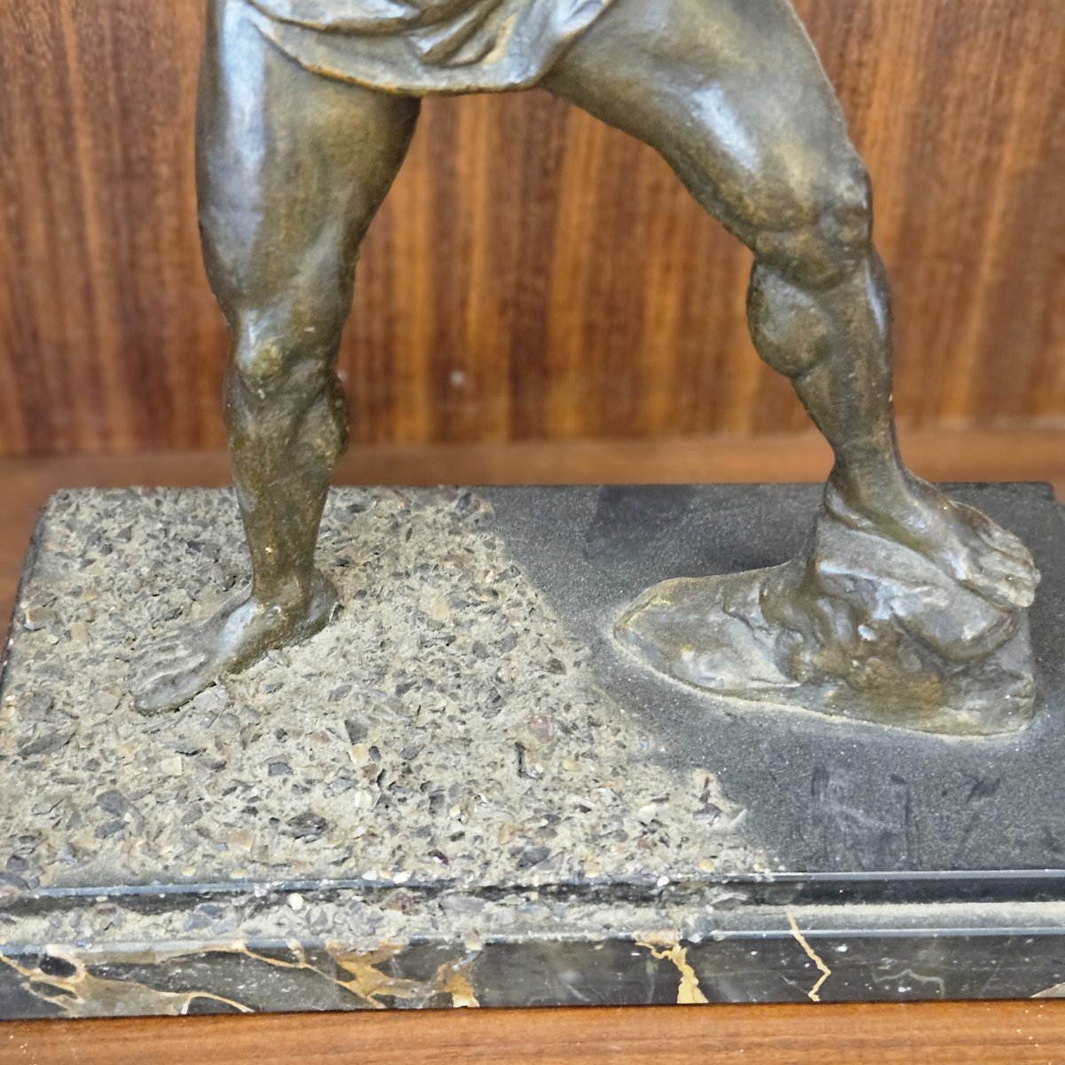 Art Deco Bronze Hunter Holding A Bow -photo-3