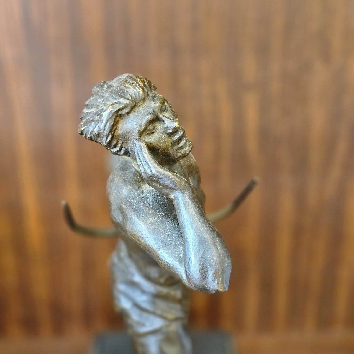 Art Deco Bronze Hunter Holding A Bow -photo-4
