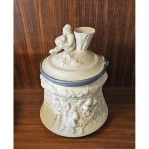 Sarreguemines Sandstone Tobacco Pot 