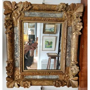 18th Century Carved Wood Pareclose Mirror