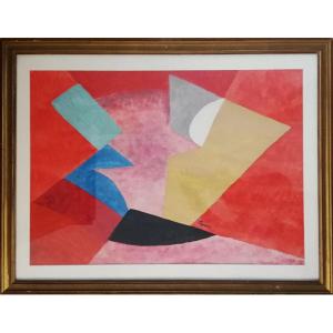 Cyankiewicz Zdzislaw Dit Cyan (1912-1981) Geometric Shapes Watercolor Gouache Circa 1950