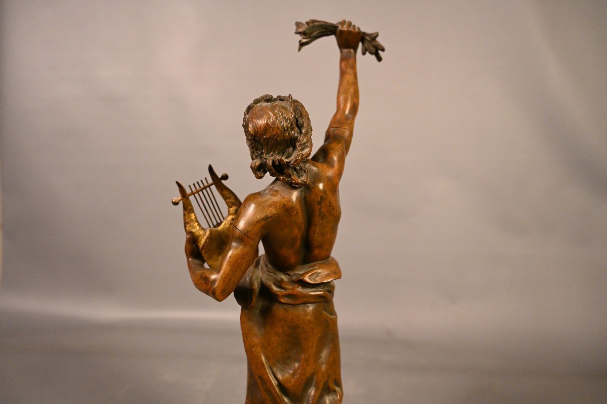 Sculpture en bronze nommé " TYRTEE " d'Emile LAPORTE XIXe siècle-photo-4