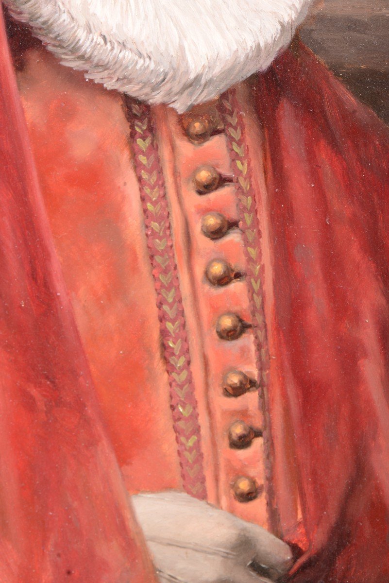 Painting Portrait Of A Man In A Red Coat And Hat-photo-4