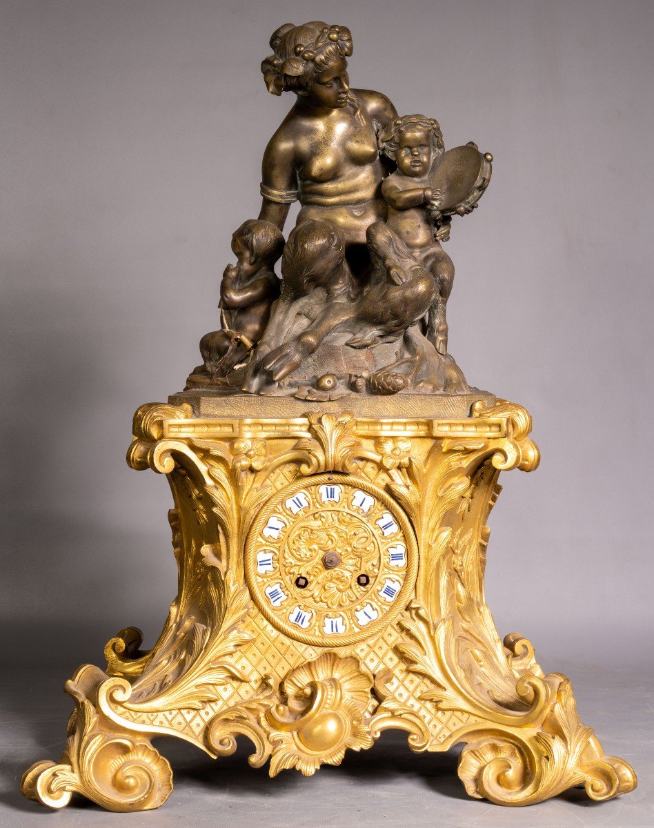 Clock With A Group Of Musician Fauns