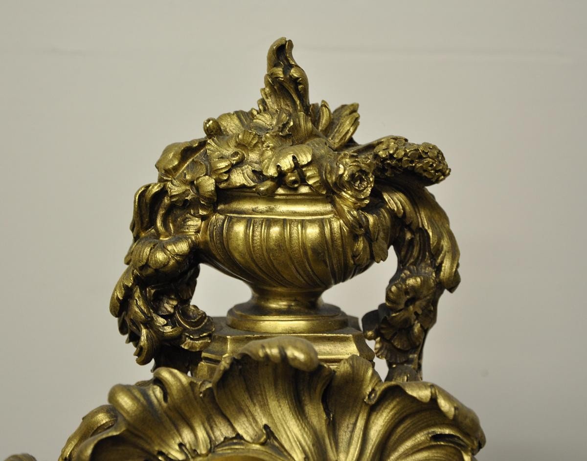 Louis XV Clock In Gilt Bronze By Gille l'Ainé-photo-3