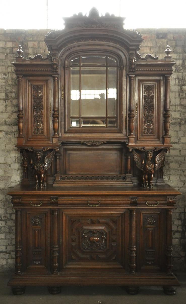 Dining Room Furniture In Carved Walnut In The Neo-renaissance Style-photo-2
