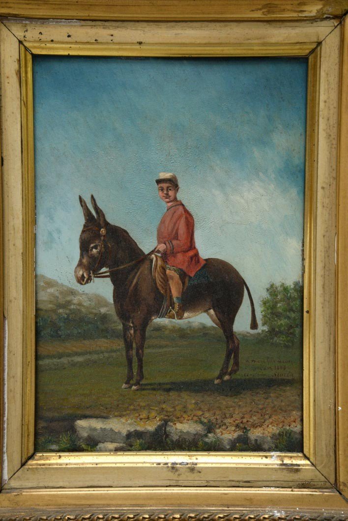 Antoine Stalla - Petit Cavalier, Huile Sur Panneau Signée Et Datée-photo-2