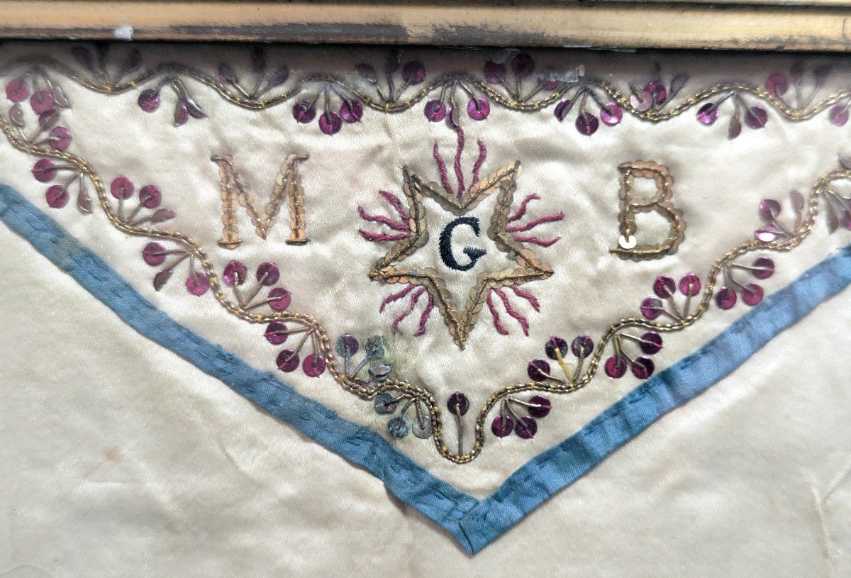 Artisanal Apron Of The Freemasons - Late Eighteenth Century-photo-4