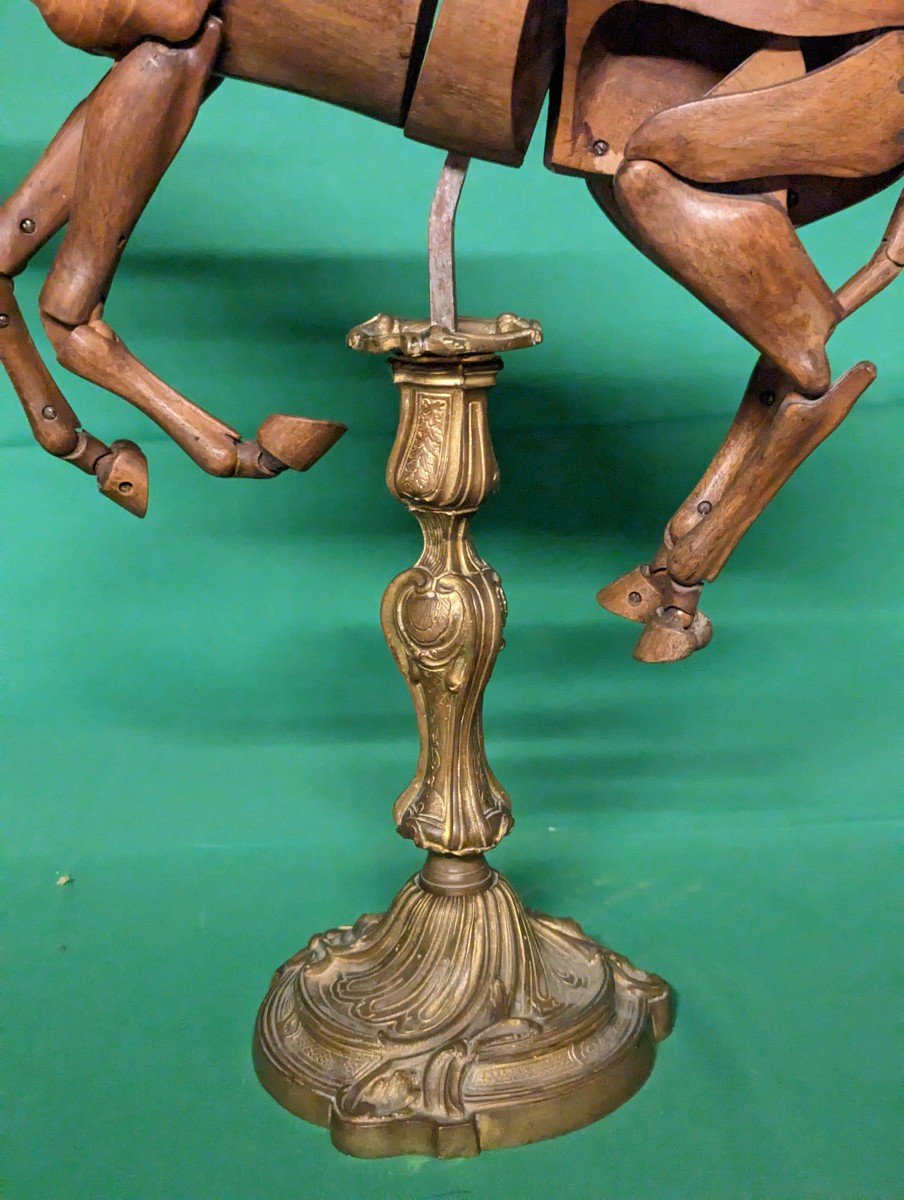 Rare 19th Century Walnut Artist's Workshop Mannequin Carved And Articulated Horse As Is-photo-3