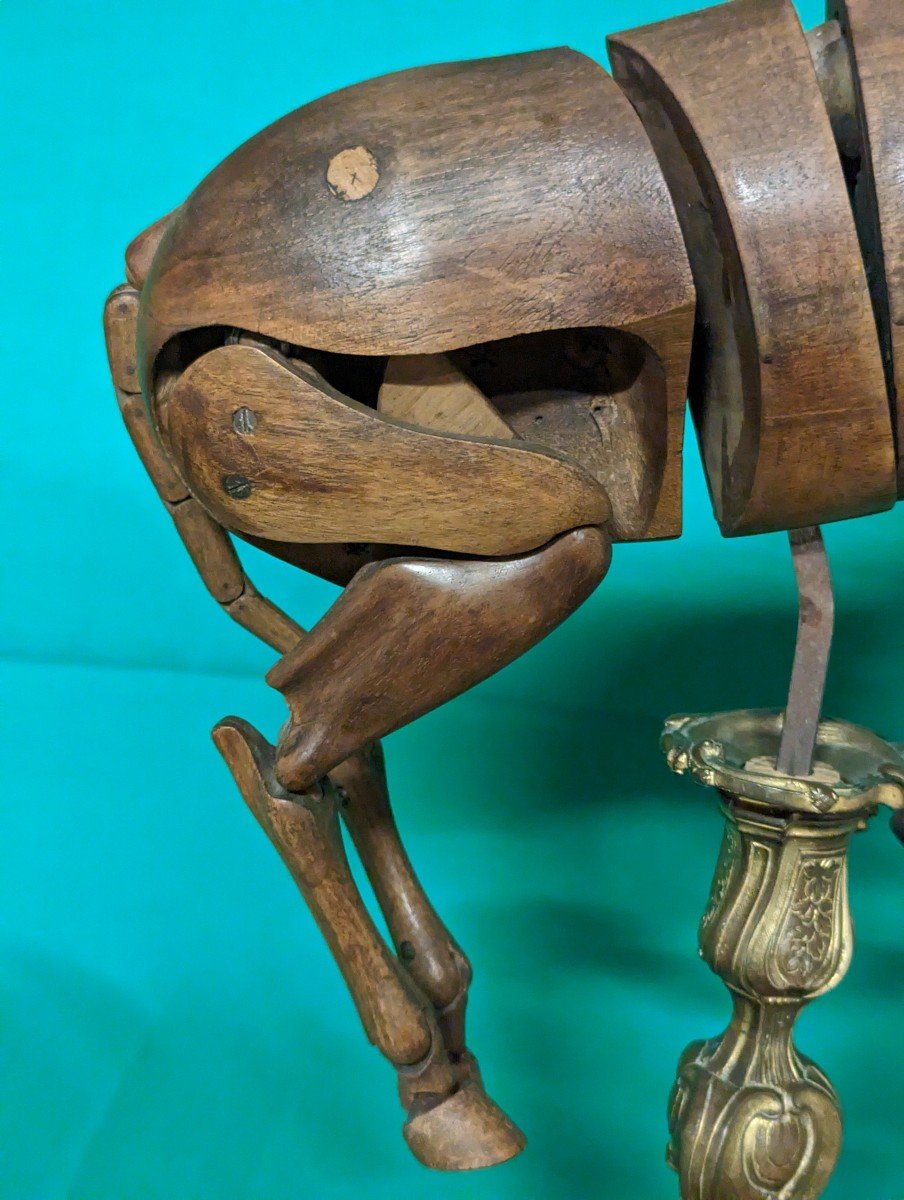 Rare 19th Century Walnut Artist's Workshop Mannequin Carved And Articulated Horse As Is-photo-7