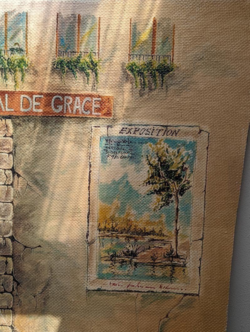 Set Of Three Painted Panels “val De Grace”, Bar Decor-photo-6
