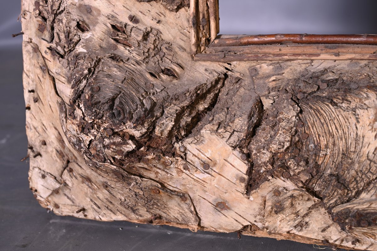 Birch Bark Wooden Frame - Unique Piece With Natural Imperfections-photo-5